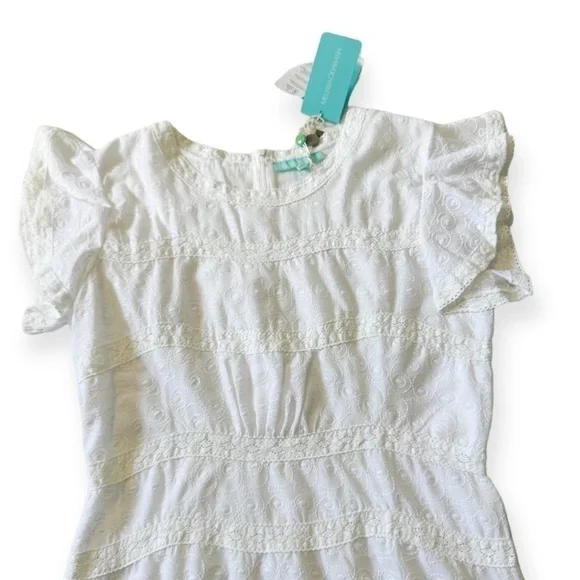 NWT, Melissa Odabash Meghan Crochet-trimmed Embroidered Mini Dress, Size L - Picture 10 of 16